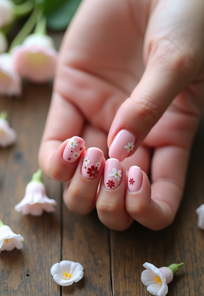 16 Adorable Valentine's Nails for Short Nails (You'll Want to Try #9!) - 4. Floral Love