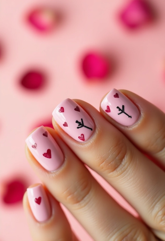 16 Adorable Valentine's Nails for Short Nails (You'll Want to Try #9!) - 3. Cupid's Arrow