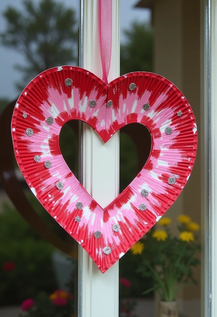 13 Adorable Kids Valentine Crafts for Door Decor That Will Make Their Hearts Shine! - 1. Heartfelt Paper Plate Wreath