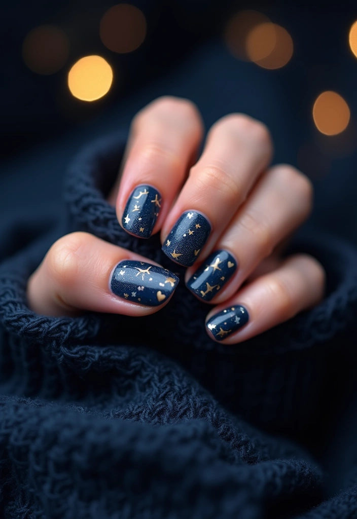 16 Adorable Valentine's Nails for Short Nails (You'll Want to Try #9!) - 15. Starry Night Love