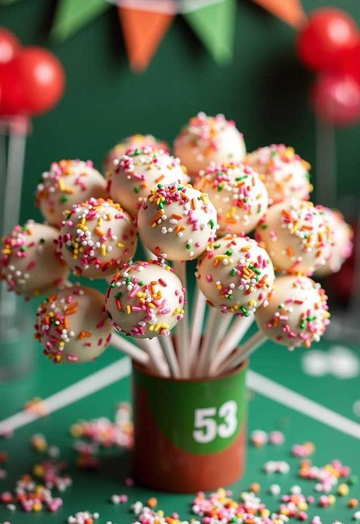 10 Sweet Super Bowl Desserts That Will Score Big with Your Guests (Get Ready for #3!) - 9. Funfetti Cake Pops