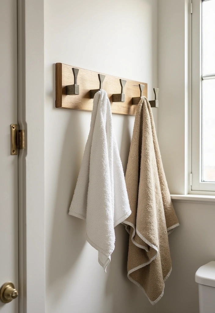 18 Clever Tiny Bathroom Ideas That Maximize Space Like a Pro! - 12. Stylish Towel Racks and Hooks