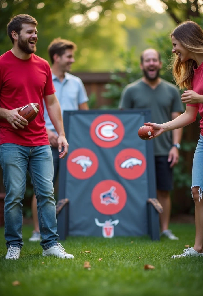 15 Game-Winning Super Bowl Decor Ideas That'll Wow Your Guests (Warning: #5 Is Epic!) - 6. Portable Mini Football Toss Game