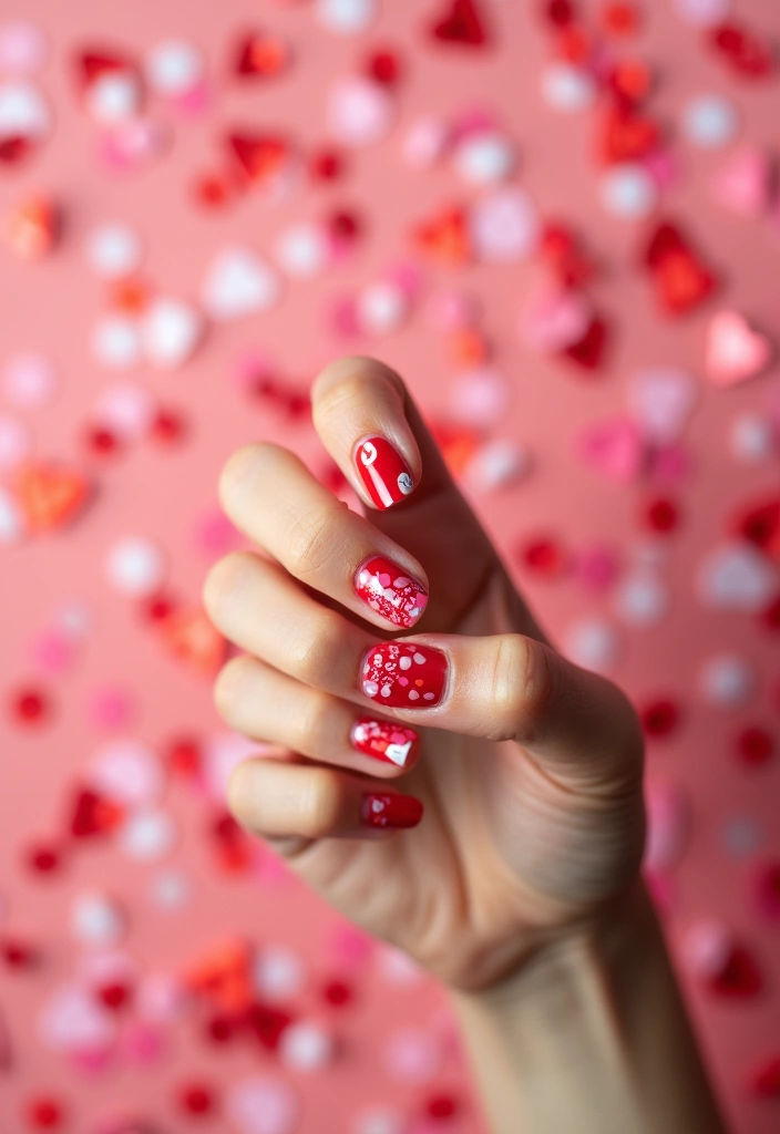 16 Adorable Valentine's Nails for Short Nails (You'll Want to Try #9!) - 14. Valentine's Vibes