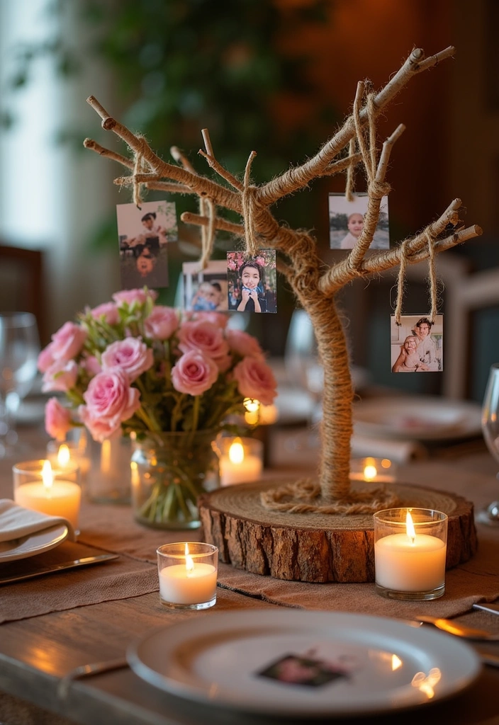 12 Rustic Valentine's Table Decor Ideas to Create a Cozy Atmosphere (You'll Love #8!) - 12. Rustic Photo Display