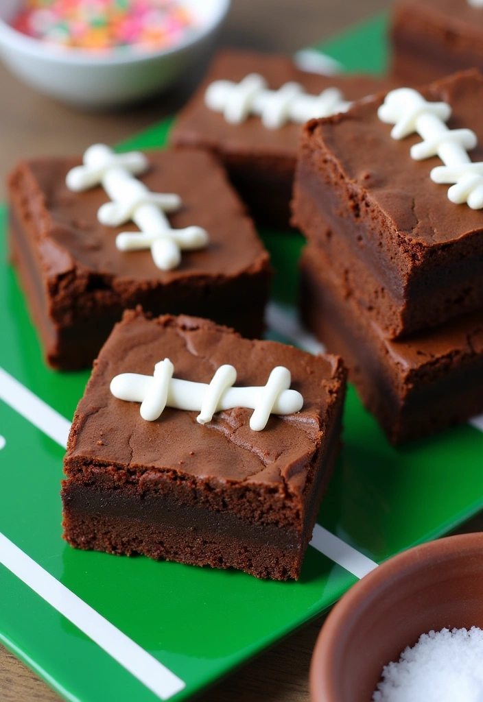 10 Sweet Super Bowl Desserts That Will Score Big with Your Guests (Get Ready for #3!) - 1. Touchdown Brownies