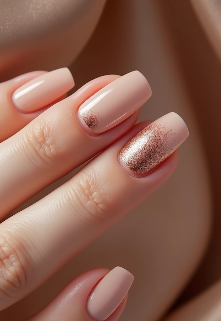 16 Adorable Valentine's Nails for Short Nails (You'll Want to Try #9!) - 11. Rose Gold Glam