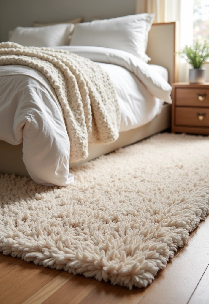 9 Cozy Bedroom Decor Ideas for Women to Relax In Style (You Won't Want to Leave #5!) - 8. Soft Rugs: The Underfoot Comfort