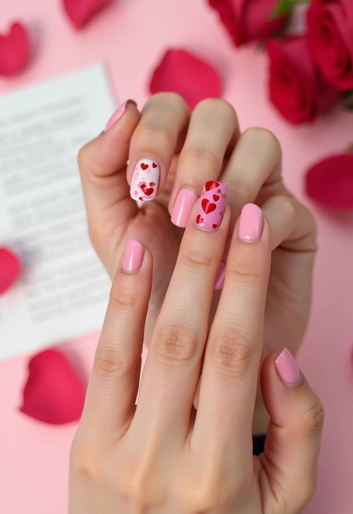 16 Adorable Valentine's Nails for Short Nails (You'll Want to Try #9!) - 9. Love Notes