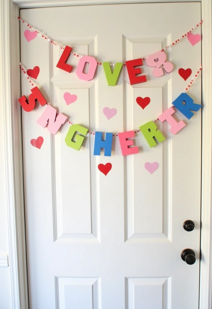 13 Adorable Kids Valentine Crafts for Door Decor That Will Make Their Hearts Shine! - 9. DIY Valentine’s Day Banner