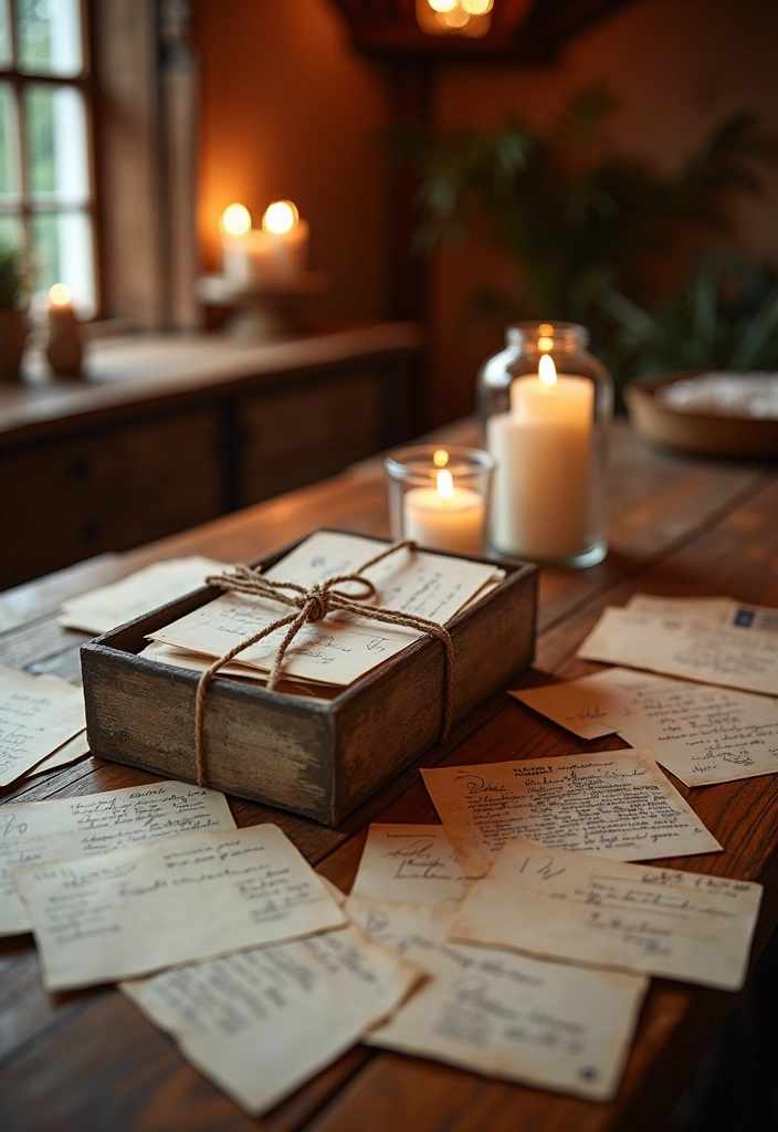 12 Rustic Valentine's Table Decor Ideas to Create a Cozy Atmosphere (You'll Love #8!) - 4. Vintage Love Letters