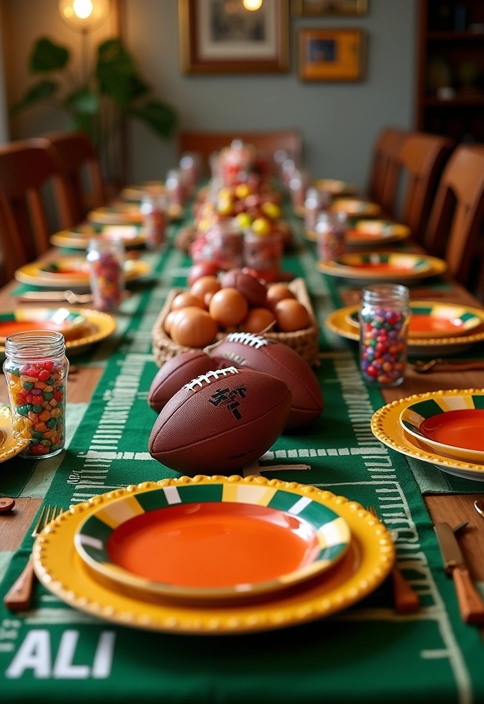 15 Game-Winning Super Bowl Decor Ideas That'll Wow Your Guests (Warning: #5 Is Epic!) - 1. Team-Themed Table Settings