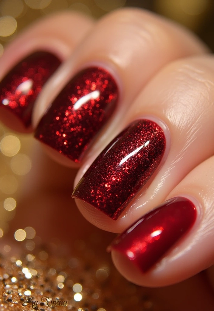 16 Adorable Valentine's Nails for Short Nails (You'll Want to Try #9!) - 6. Glittery Love