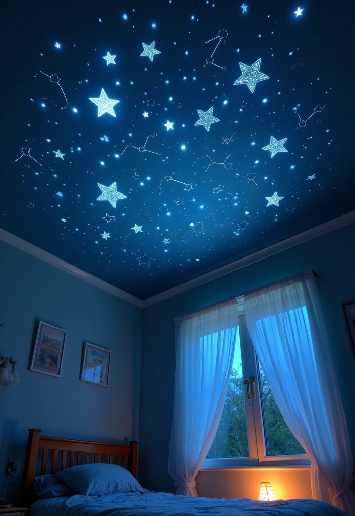 24 DIY Decorations for Kids' Rooms That Will Transform Their Space (You'll Love #11!) - 24. DIY Starry Night Ceiling