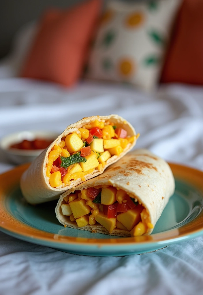 8 Easy Breakfast in Bed Ideas That Even a Sleepyhead Can Whip Up! - 5. Breakfast Burrito Wrap