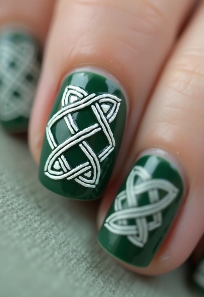 18 Irresistible St. Patrick's Day Nail Ideas That Will Make You Feel Lucky! - 8. Celtic Knots