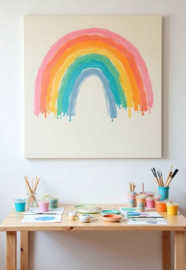 24 DIY Decorations for Kids' Rooms That Will Transform Their Space (You'll Love #11!) - 1. Rainbow Wall Art