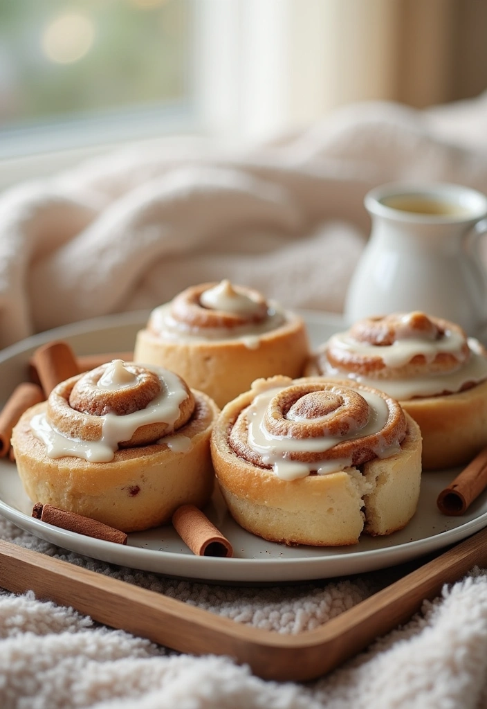 8 Easy Breakfast in Bed Ideas That Even a Sleepyhead Can Whip Up! - 8. Sweet Cinnamon Roll Delight