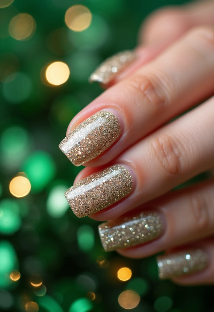 18 Irresistible St. Patrick's Day Nail Ideas That Will Make You Feel Lucky! - 17. Seasonal Sparkles