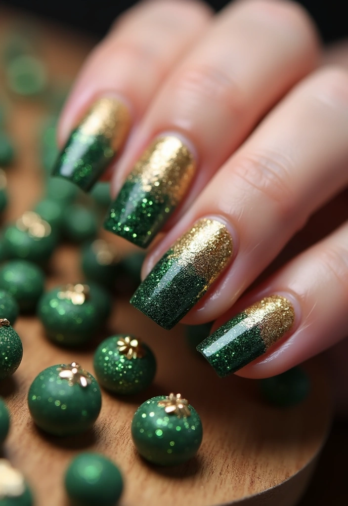 18 Irresistible St. Patrick's Day Nail Ideas That Will Make You Feel Lucky! - 7. Glitter Ombre