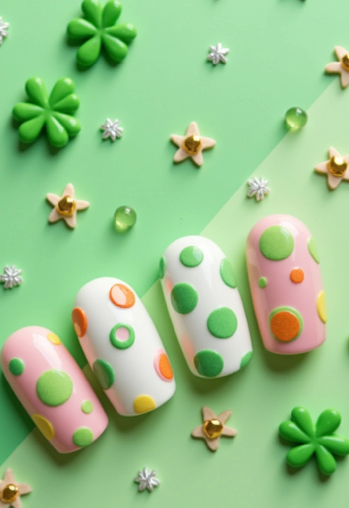 18 Irresistible St. Patrick's Day Nail Ideas That Will Make You Feel Lucky! - 18. Playful Polka Dots