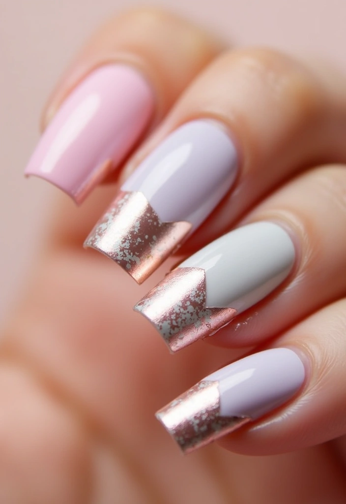 15 Stunning March Nails That'll Make You Ready for Spring (You Won't Believe #5!) - 9. Soft Metallic Foil