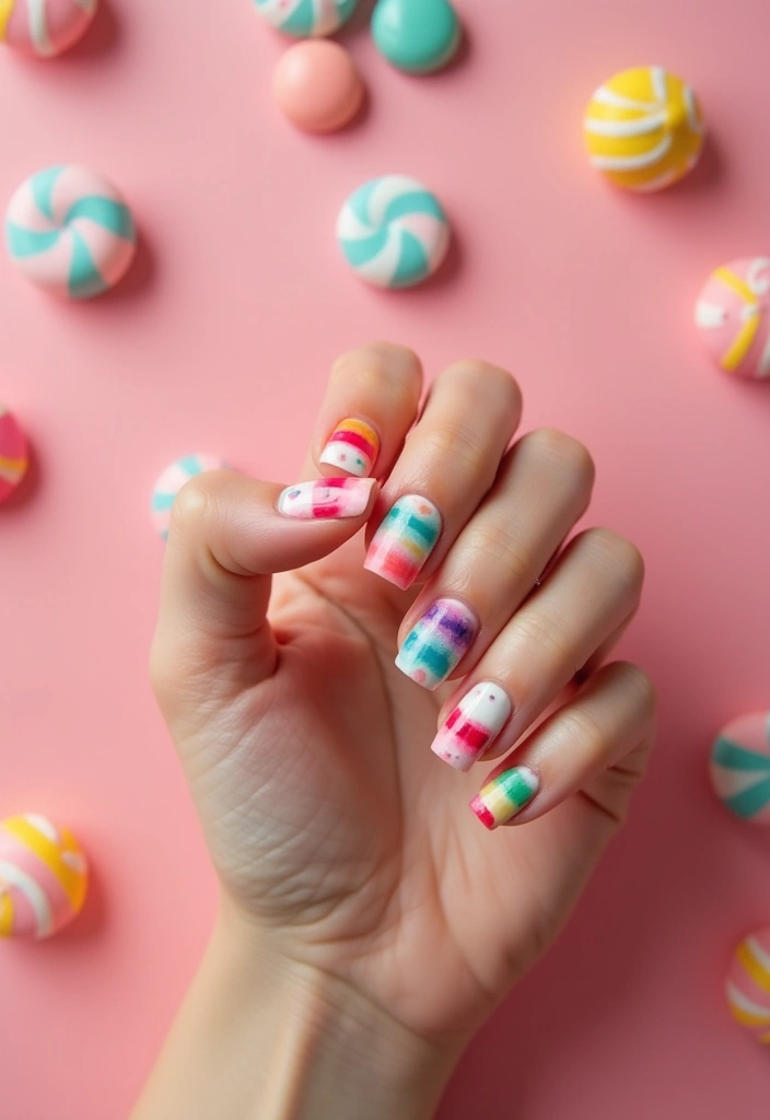 15 Stunning March Nails That'll Make You Ready for Spring (You Won't Believe #5!) - 14. Sweet Candy Stripes