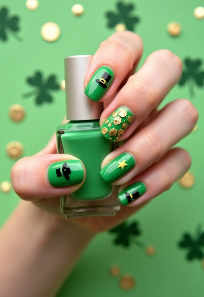 18 Irresistible St. Patrick's Day Nail Ideas That Will Make You Feel Lucky! - 5. Lucky Leprechaun