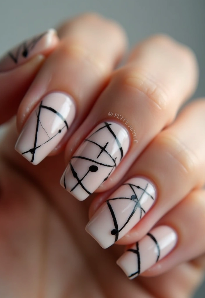 14 Chic Minimalist February Nails That Prove Less Is More (You’ll Adore #8!) - 9. Bold Black Lines