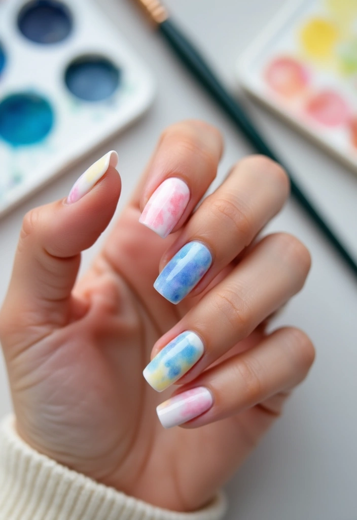 15 Stunning March Nails That'll Make You Ready for Spring (You Won't Believe #5!) - 6. Whimsical Watercolor