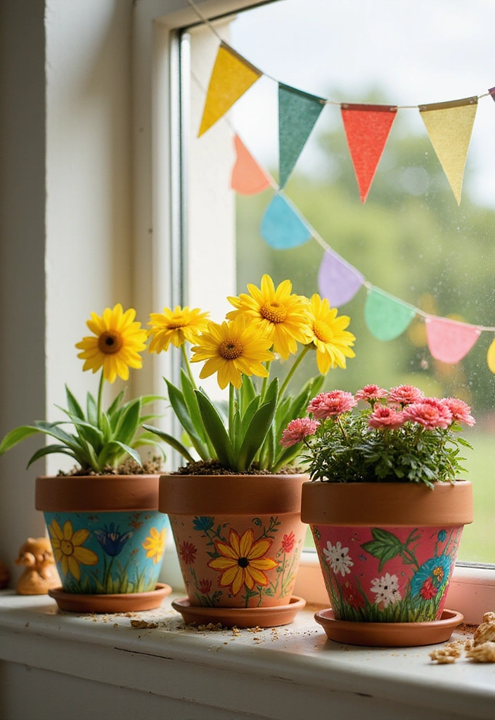 30 Adorable Easter Crafts That Will Keep Your Kids Entertained for Hours! - 10. Spring Flower Pots