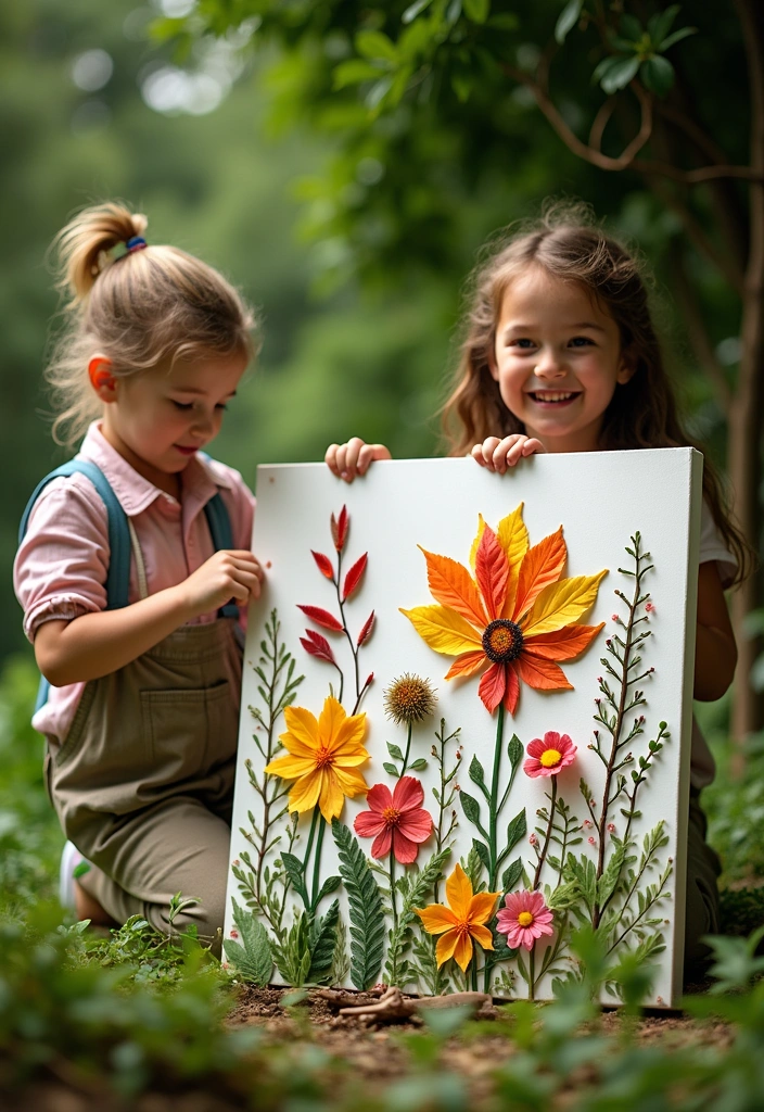 22 Awesome DIY Toys for Kids That Are So Easy to Make (They’ll Love #14!) - 4. Nature Collage