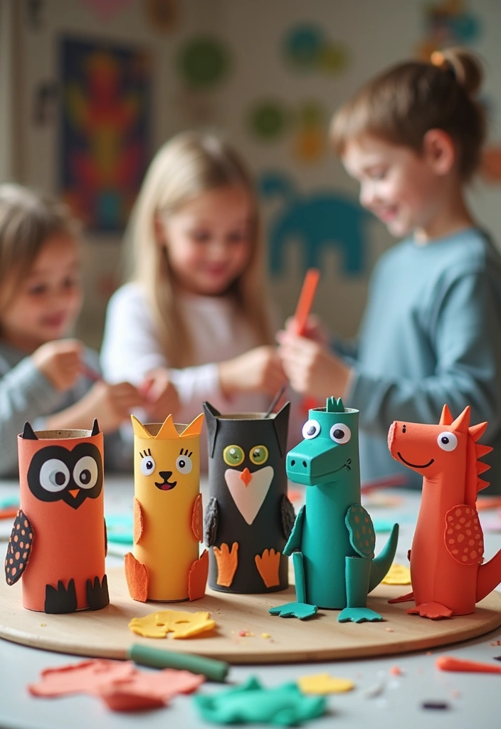 22 Awesome DIY Toys for Kids That Are So Easy to Make (They’ll Love #14!) - 9. Cardboard Roll Animals