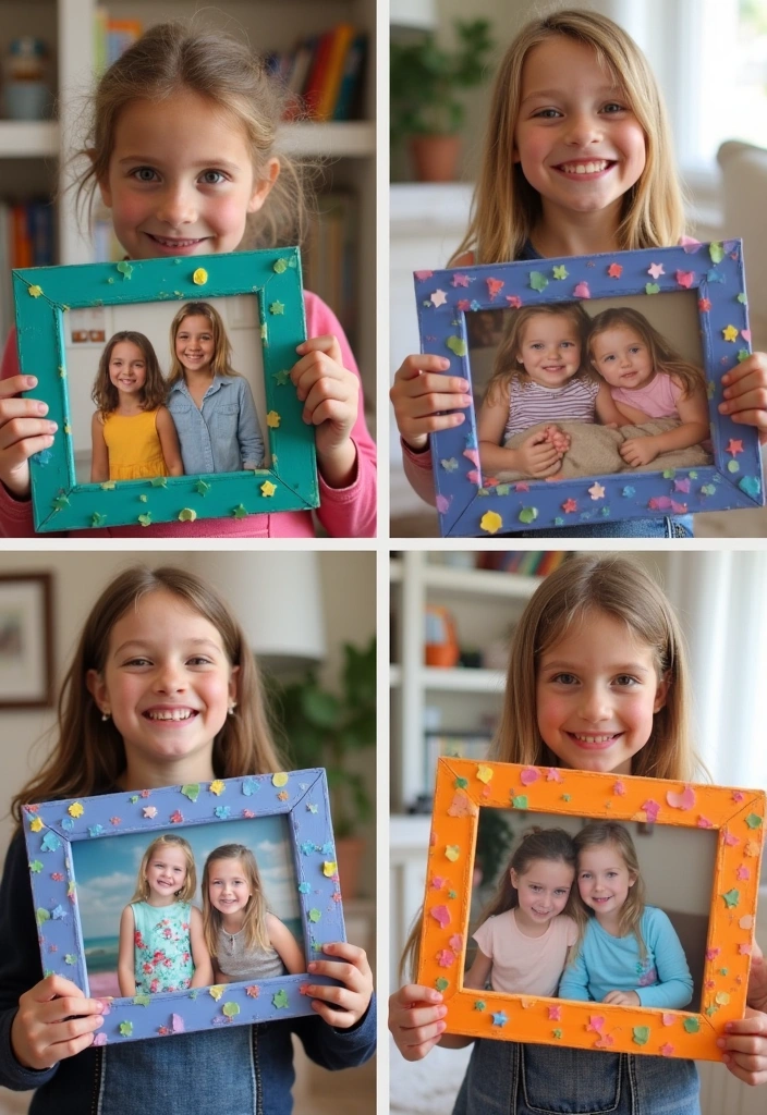 18 Simple DIY Kids Crafts That Will Spark Creativity (Don’t Miss #10!) - 15. DIY Picture Frames