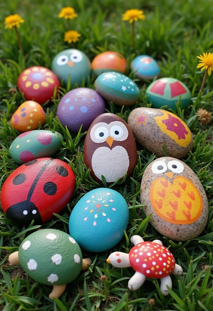 18 Simple DIY Kids Crafts That Will Spark Creativity (Don’t Miss #10!) - 1. Painted Rock Animals