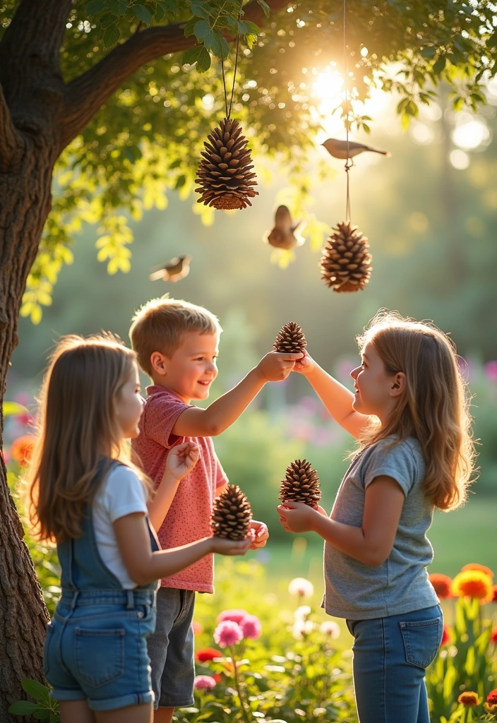 15 Incredible Nature Crafts for Kids That Encourage Creativity (Warning: #5 Is a Game-Changer!) - 4. Pine Cone Bird Feeders