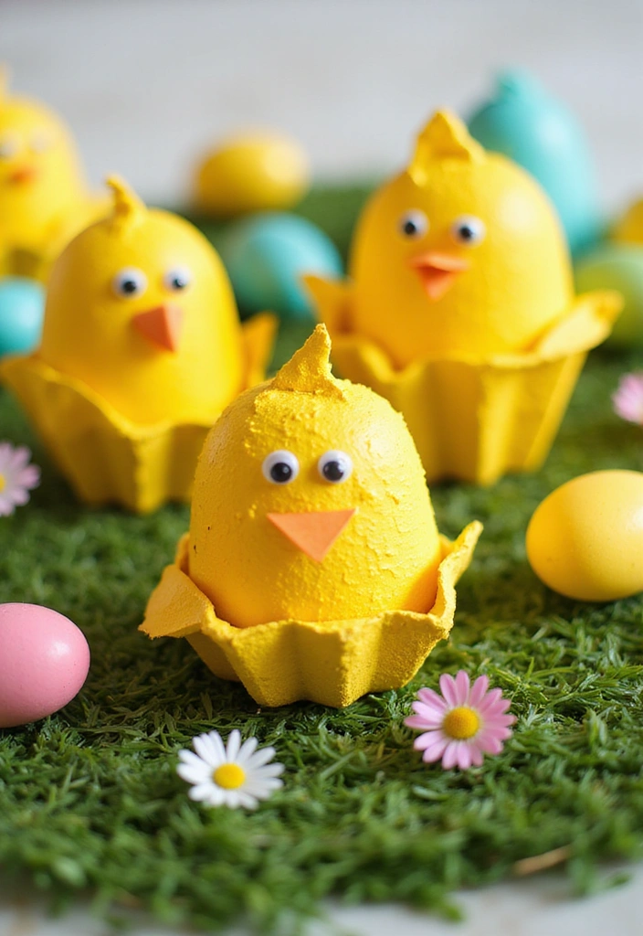 30 Adorable Easter Crafts That Will Keep Your Kids Entertained for Hours! - 5. Egg Carton Chicks