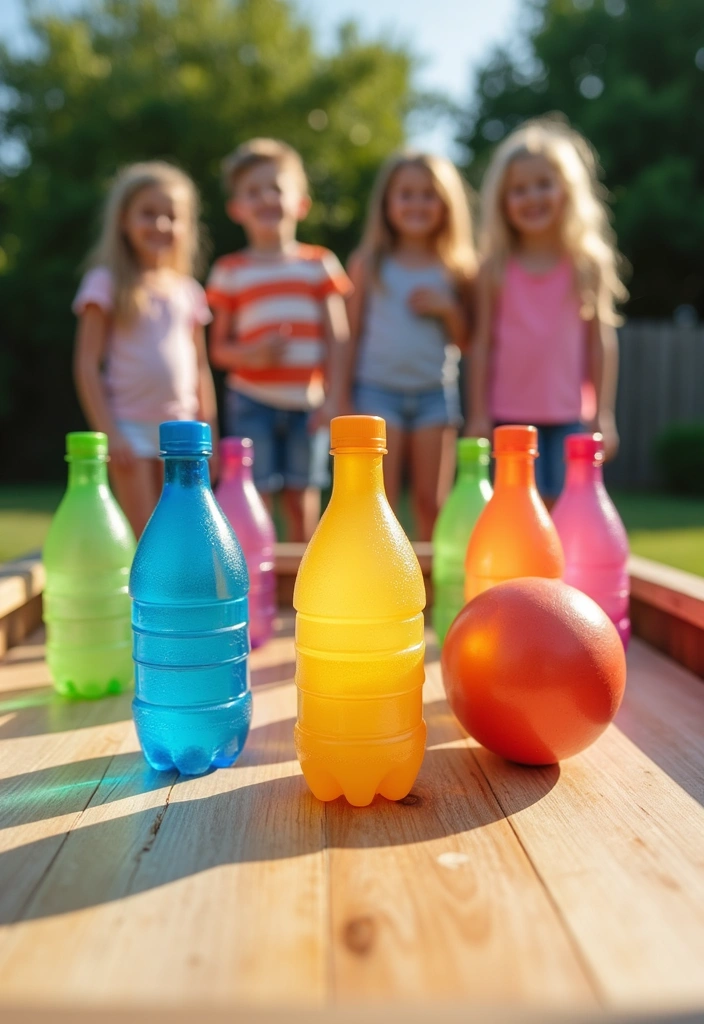 22 Awesome DIY Toys for Kids That Are So Easy to Make (They’ll Love #14!) - 8. Water Bottle Bowling