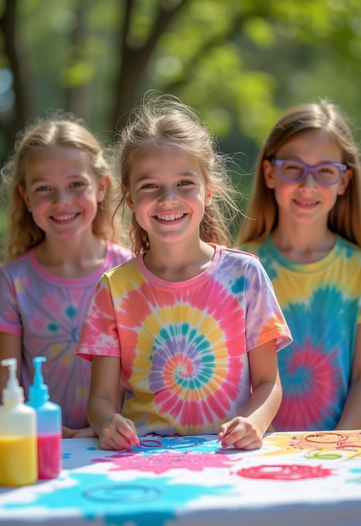 18 Simple DIY Kids Crafts That Will Spark Creativity (Don’t Miss #10!) - 5. Colorful Tie-Dye T-Shirts