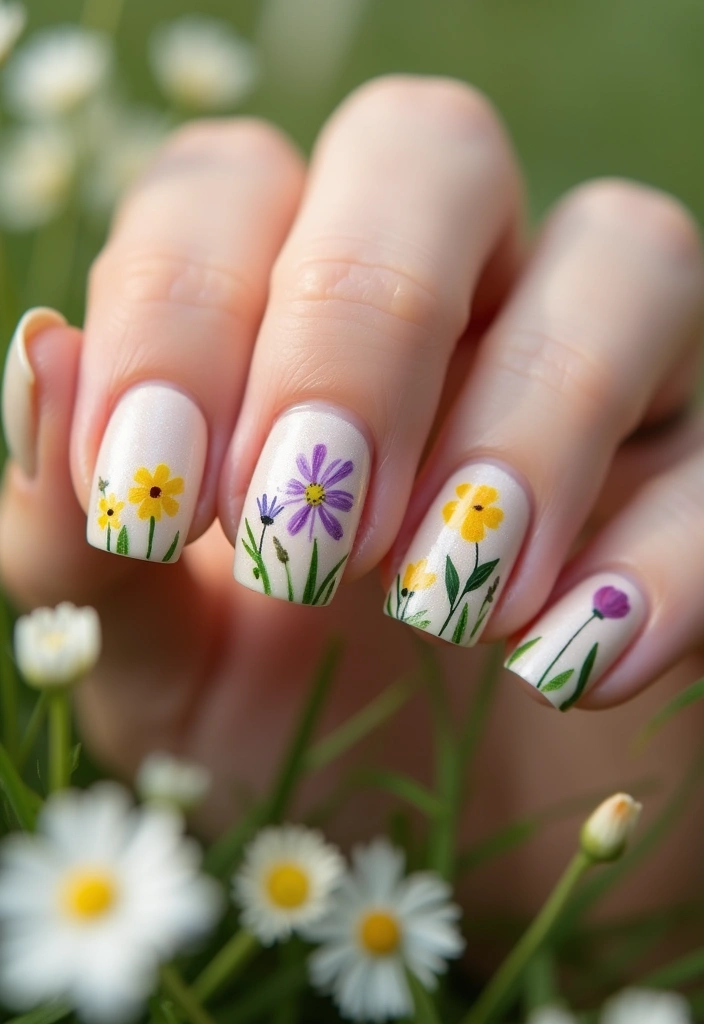 15 Gorgeous Floral Spring Nails to Bloom Your Nail Game (You Won't Believe #9!) - 4. Whimsical Wildflowers