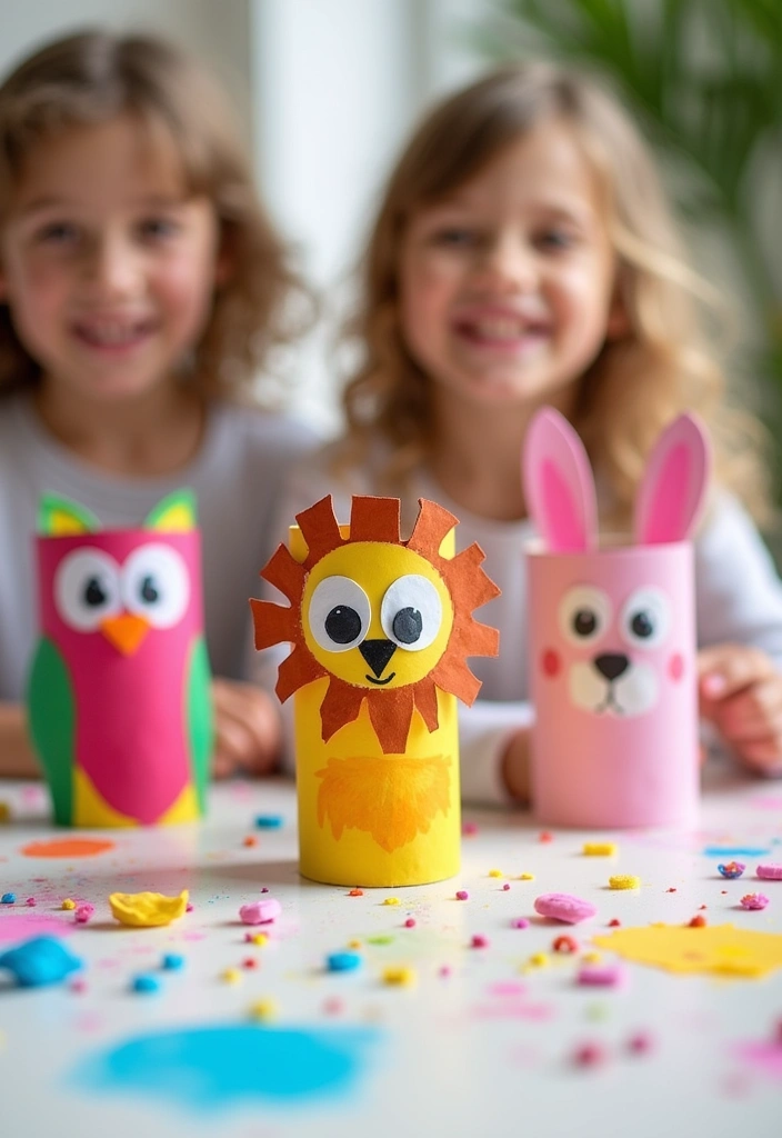 18 Genius Recycled Crafts for Kids That Will Inspire Eco-Friendly Fun (Don’t Miss #11!) - 1. Toilet Paper Roll Animals