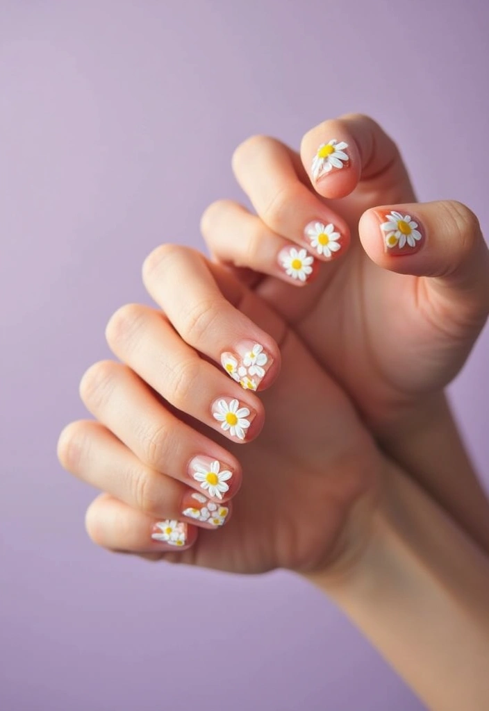 15 Gorgeous Floral Spring Nails to Bloom Your Nail Game (You Won't Believe #9!) - 1. Dainty Daisy Delight