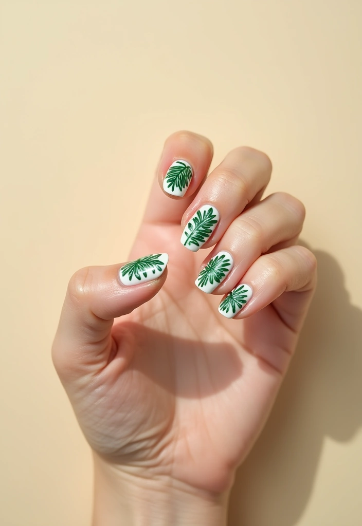 15 Gorgeous Floral Spring Nails to Bloom Your Nail Game (You Won't Believe #9!) - 11. Greenery Galore