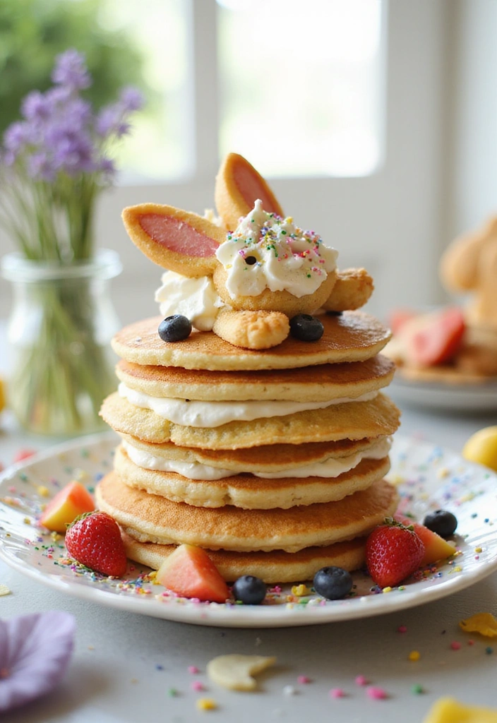 20 Mouthwatering Easter Recipes Everyone in Your Family Will Love! - 11. Easter Bunny Pancakes