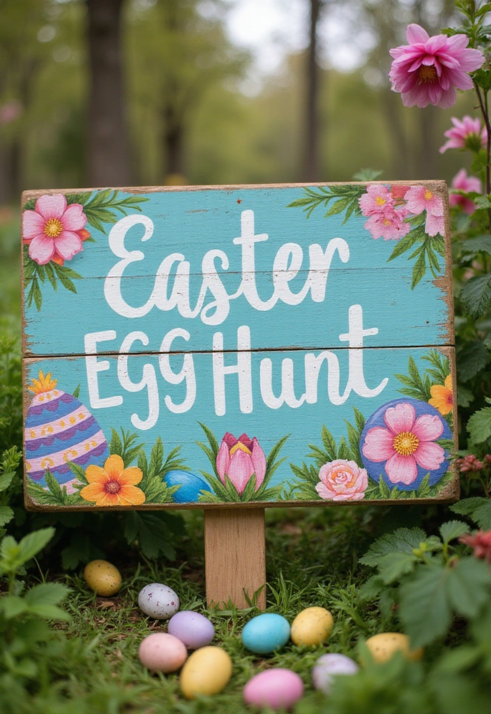 30 Adorable Easter Crafts That Will Keep Your Kids Entertained for Hours! - 12. Easter Egg Hunt Sign