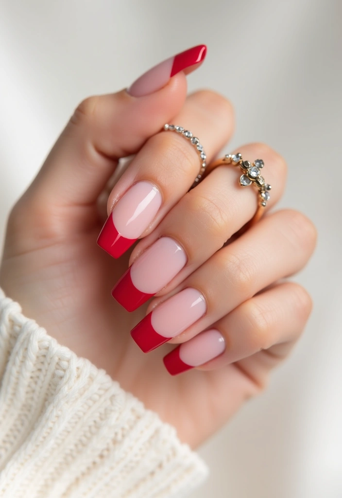 10 Vibrant Cherry Nail Colors That Will Brighten Your Day (Must-Try #5!) - 9. Cherry French Tip