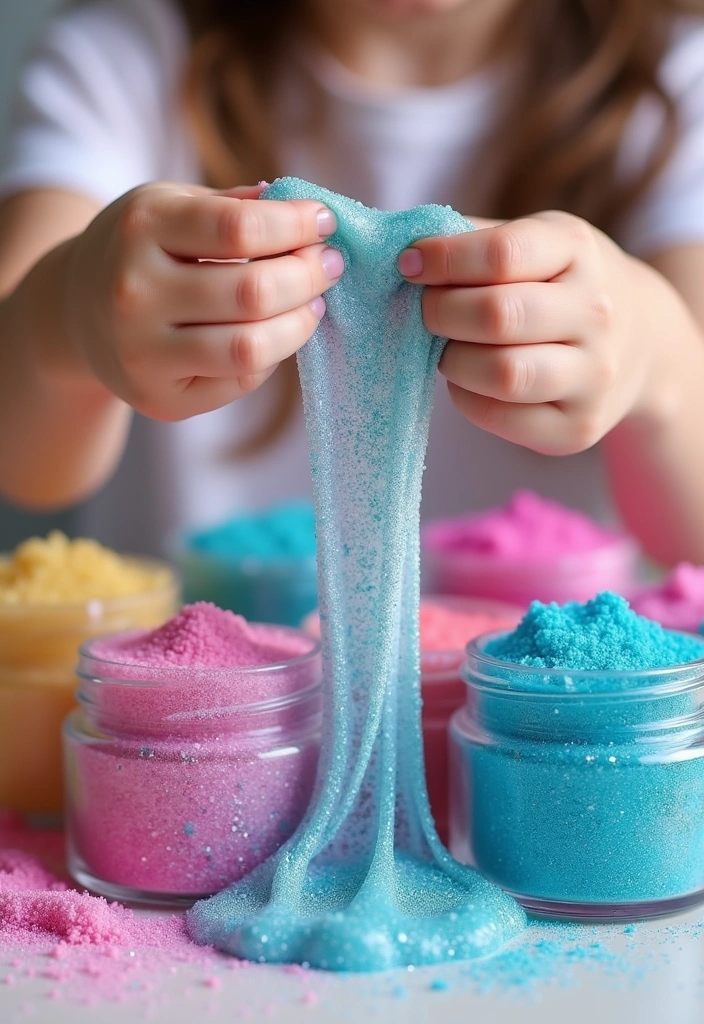 18 Simple DIY Kids Crafts That Will Spark Creativity (Don’t Miss #10!) - 8. DIY Glitter Slime