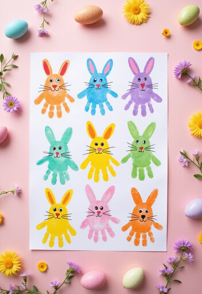 30 Adorable Easter Crafts That Will Keep Your Kids Entertained for Hours! - 4. Handprint Bunnies