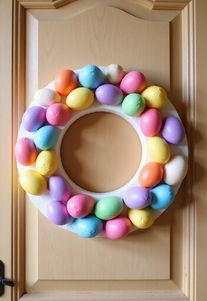 30 Adorable Easter Crafts That Will Keep Your Kids Entertained for Hours! - 7. Easter Egg Wreath