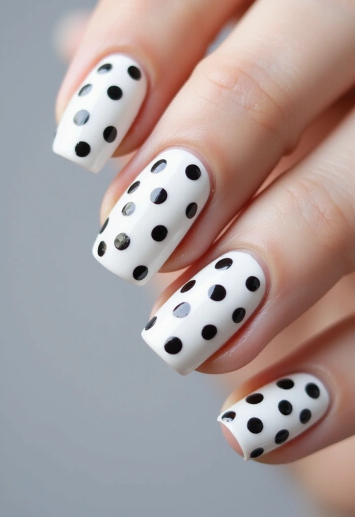 10 Chic Minimalist Nail Designs for April (Less is Definitely More!) - 3. Monochrome Dots